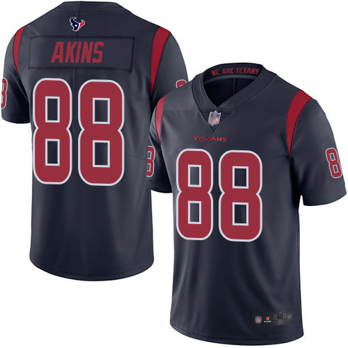 Houston Texans Limited Navy Blue Men Jordan Akins Jersey NFL Football #88 Rush Vapor Untouchable